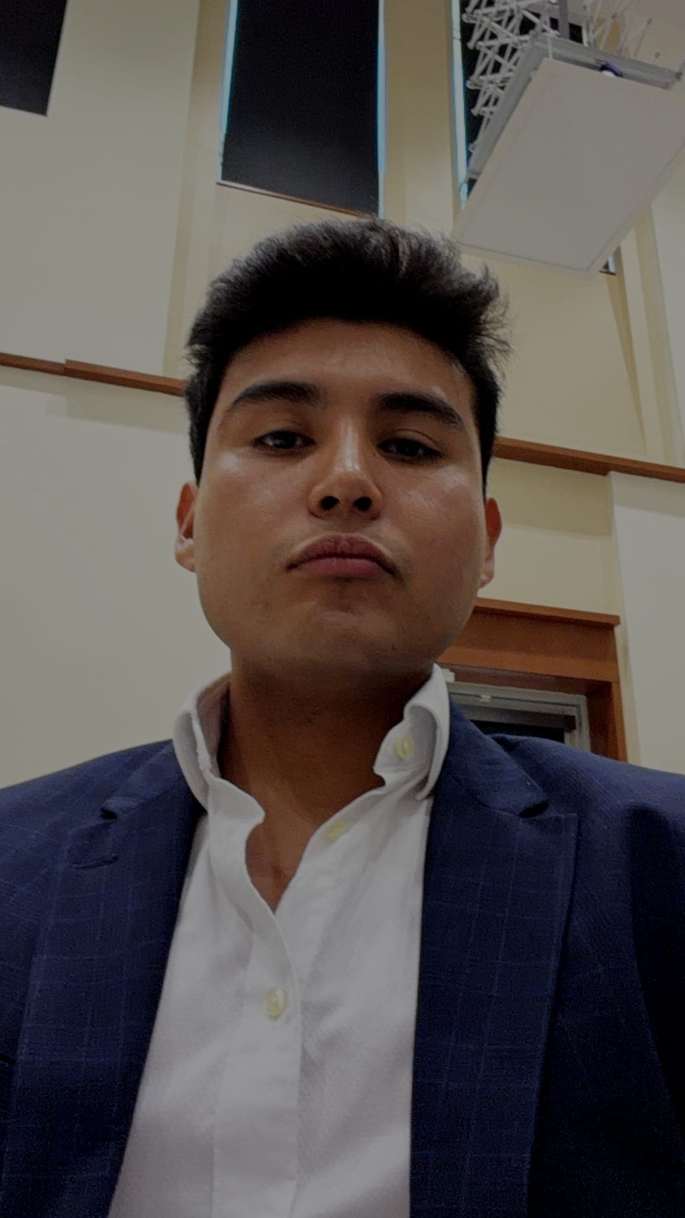 Jeffrey Escobar moments before presenting House AI at the University of Miami LaunchPad in April 2026