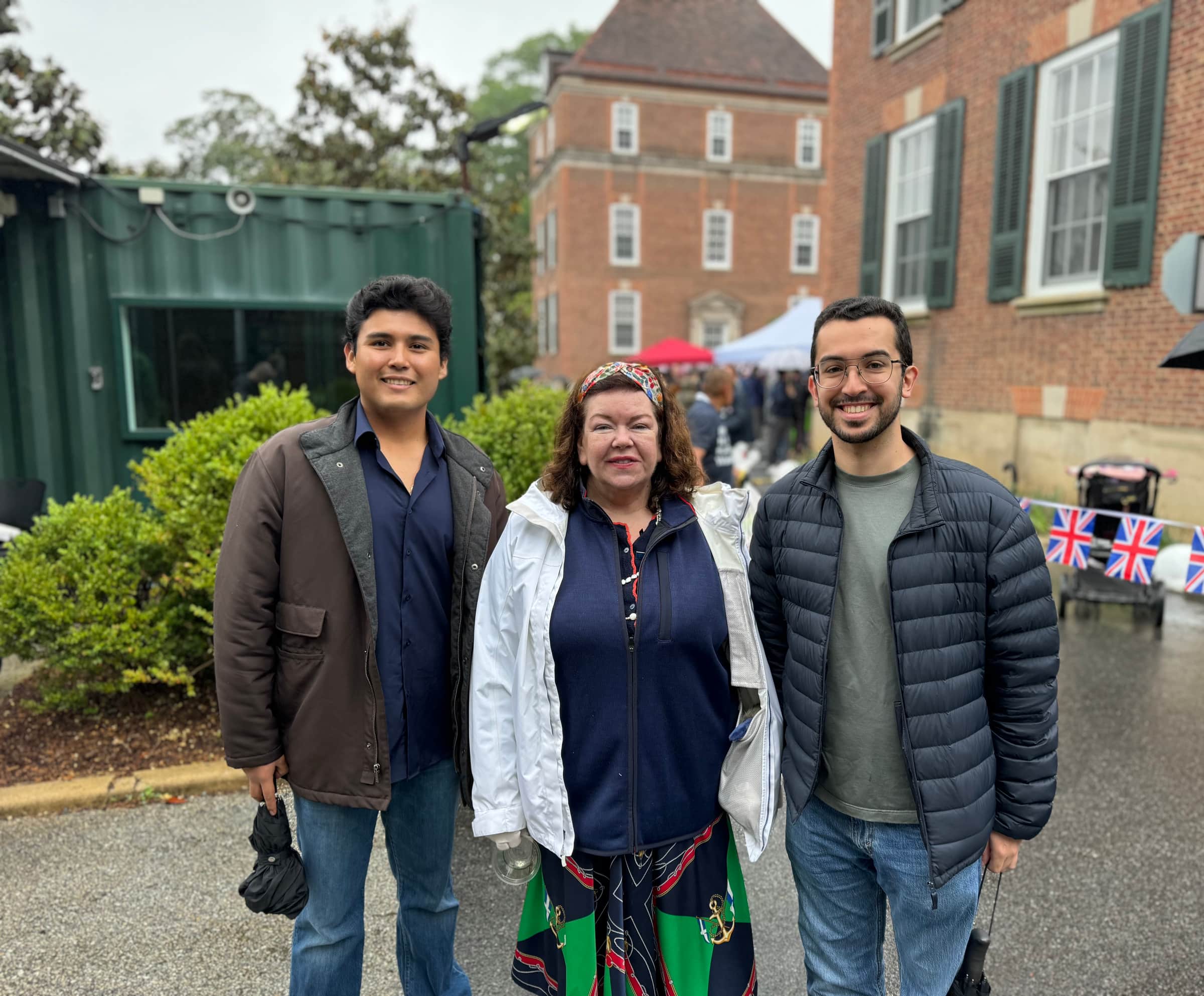 Jeffrey Escobar with Dame Karen Pierce, then UK Ambassador to the United States, and his friend Syed at the British Embassy in Washington, DC, March 2024