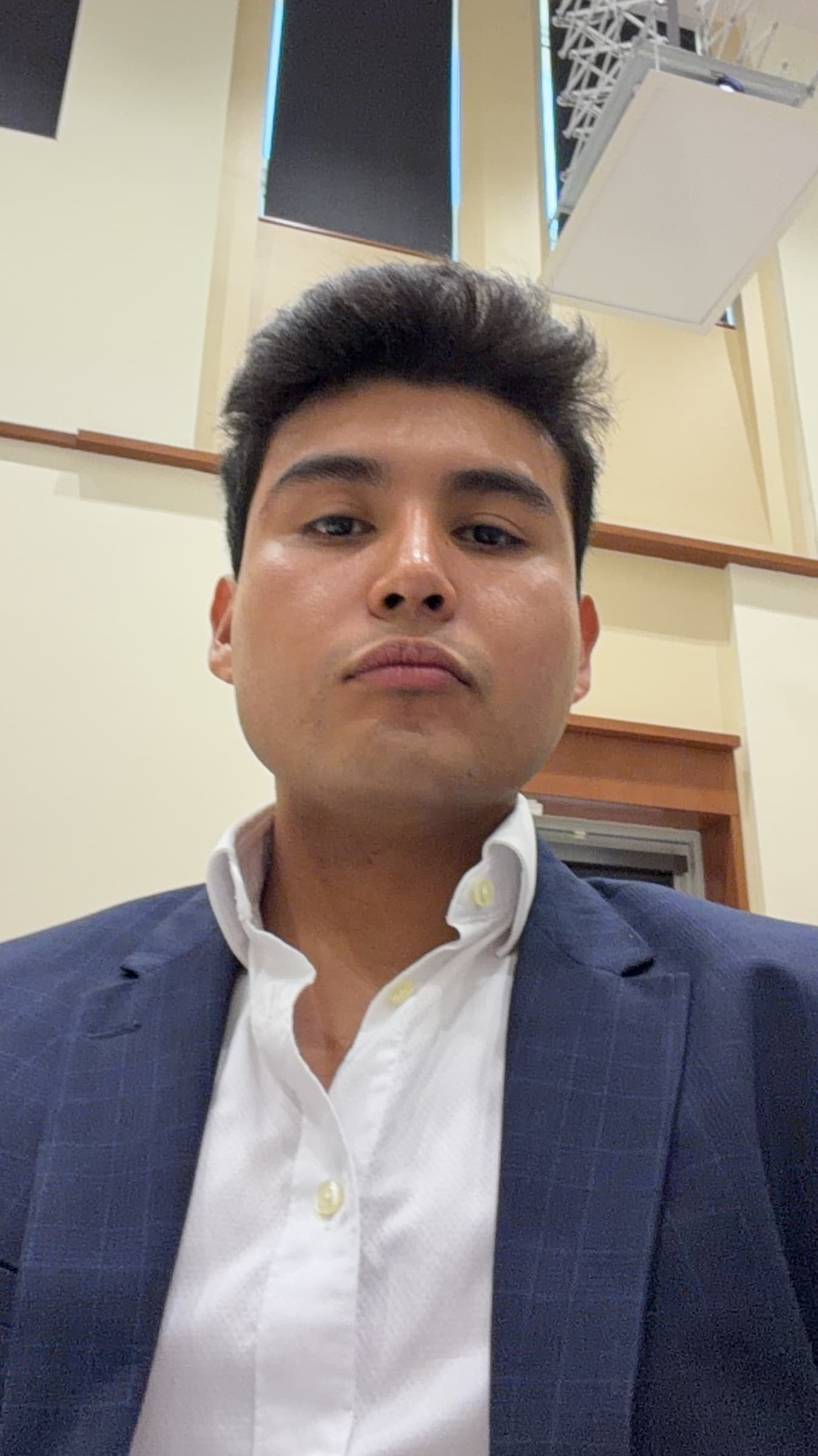 Jeffrey Escobar moments before presenting House AI at the University of Miami LaunchPad in April 2026